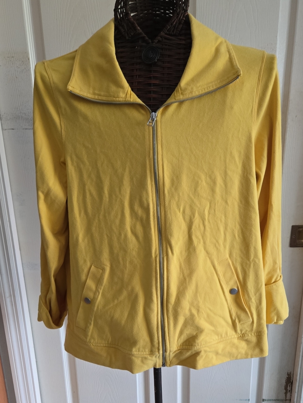 Charter Club Yellow Zip-Front Bomber Sweat Jacket-Size XL